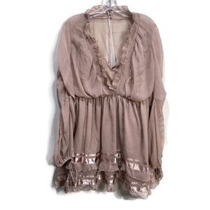 ASOS Long Sleeve Ballet-core Dress in Dusty Pink Size 12